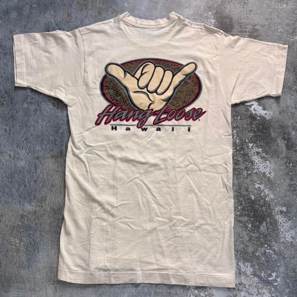 Vintage 90s Hang Loose Hawaii T Shirt. Surfwear. Size Medium